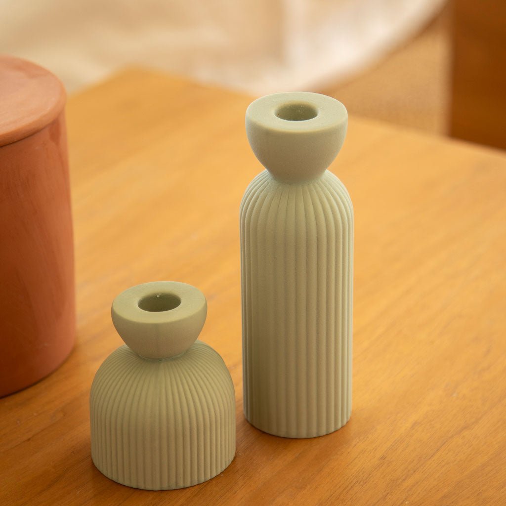 Bougeoir en céramique Lus - Vert (Prototype) - Oustao